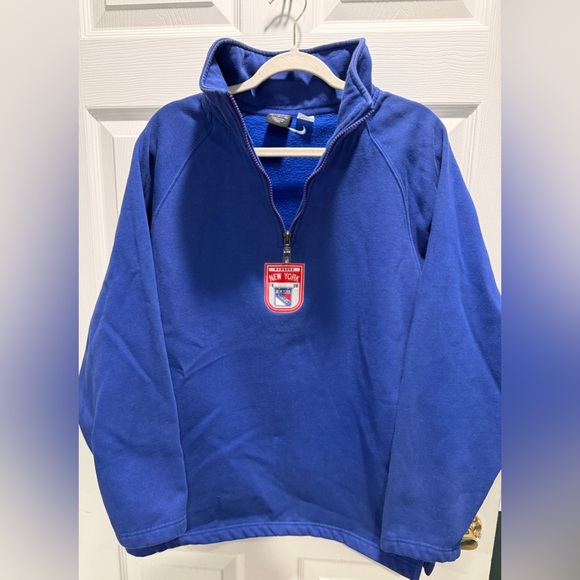 Nike New York Rangers Quarter Zip Fleece Pullover Size M Embroidered Logo - Picture 6 of 11